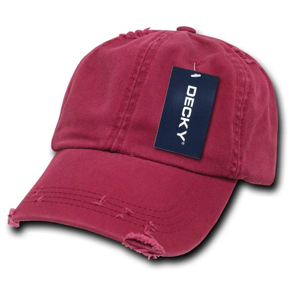 1 Dozen Decky Vintage Frayed Washed Vintage Polo Dad Hats Caps 6 Panel Wholesale
