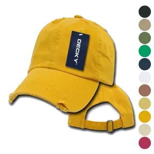 1 Dozen Decky Vintage Frayed Washed Vintage Polo Dad Hats Caps 6 Panel Wholesale