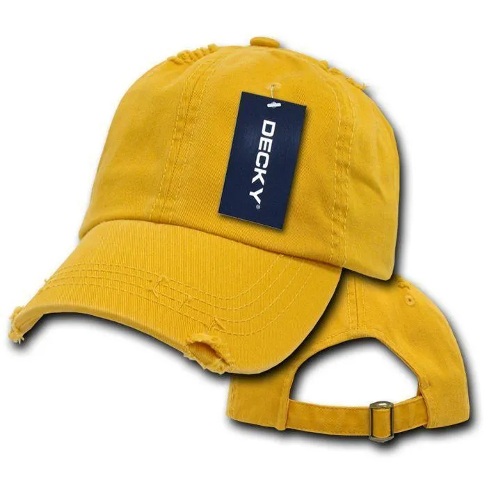 1 Dozen Decky Vintage Frayed Washed Vintage Polo Dad Hats Caps 6 Panel Wholesale