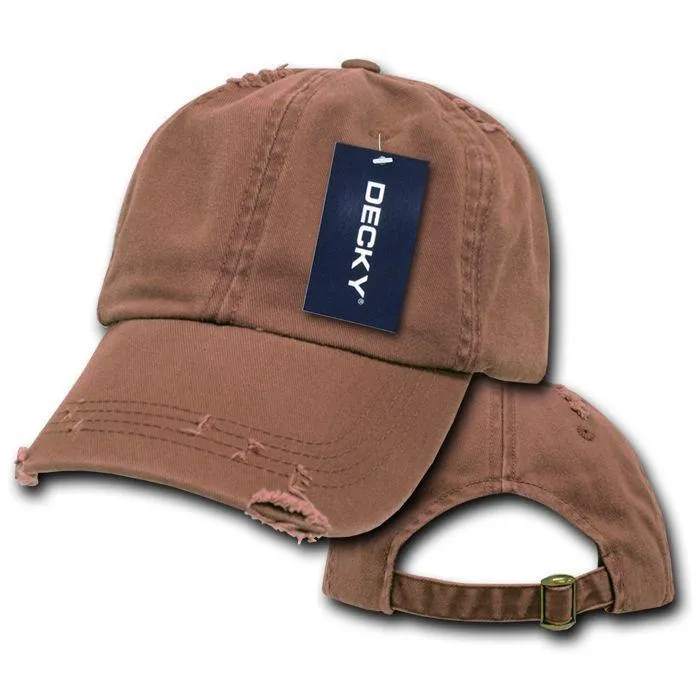 1 Dozen Decky Vintage Frayed Washed Vintage Polo Dad Hats Caps 6 Panel Wholesale