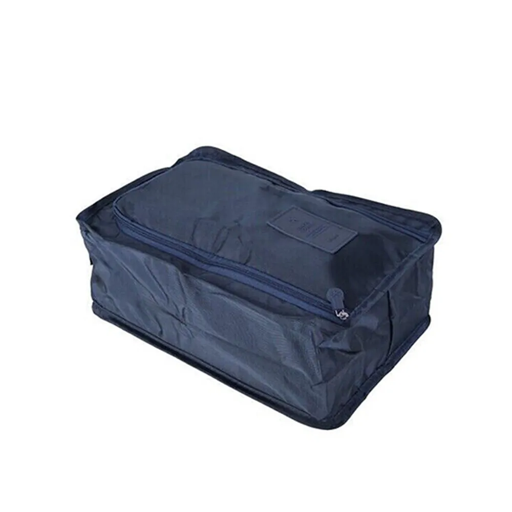 2Pcs Travel Shoe Bag Water-Resistant Shoe Pouch Portable Clothing Storage Bag Dark Blue