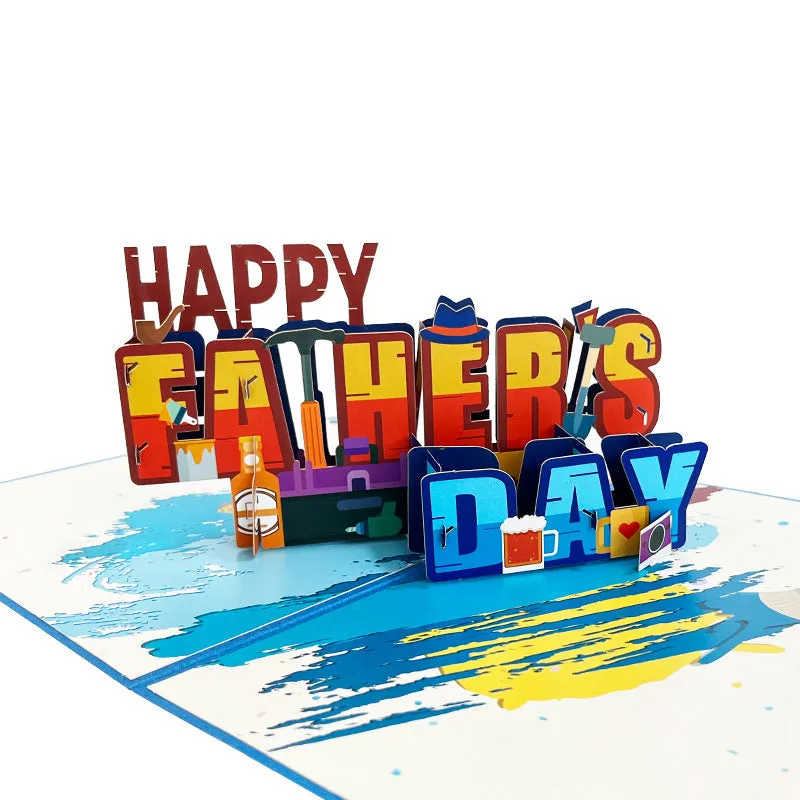 3D Pop Up Card Happy Father's Day Greeting Card Gift for Dad