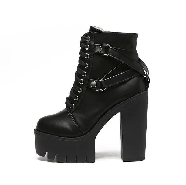 90s Style Platform Ankle Boots