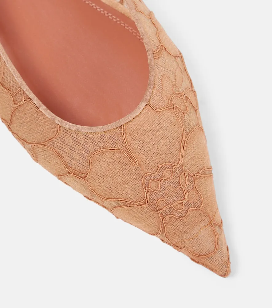 Amina Muaddi Barbara lace ballet flats