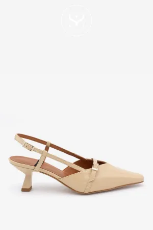 ANGEL ALARCON KARINE - BEIGE SLINGBACK POINTED KITTEN HEELS