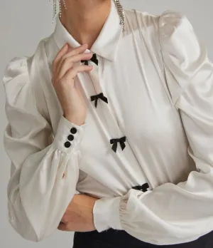 Arly Bow Satin Blouse