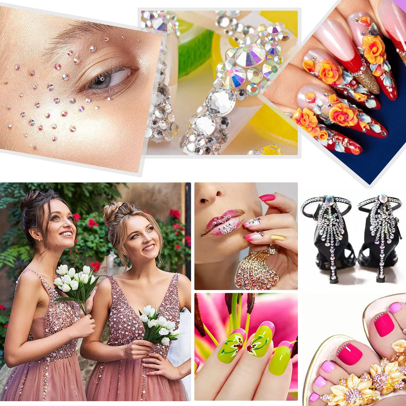 AUREHEN 10000PCs 2-6MM Emerald Resin Flat Back Rhinestones with Silver Bottom, Round Non Hotfix Resin Rhinestones Nail Gems Stones with Tweezer & Picker Pen for Tumblers Nail Art & DIY Decoration