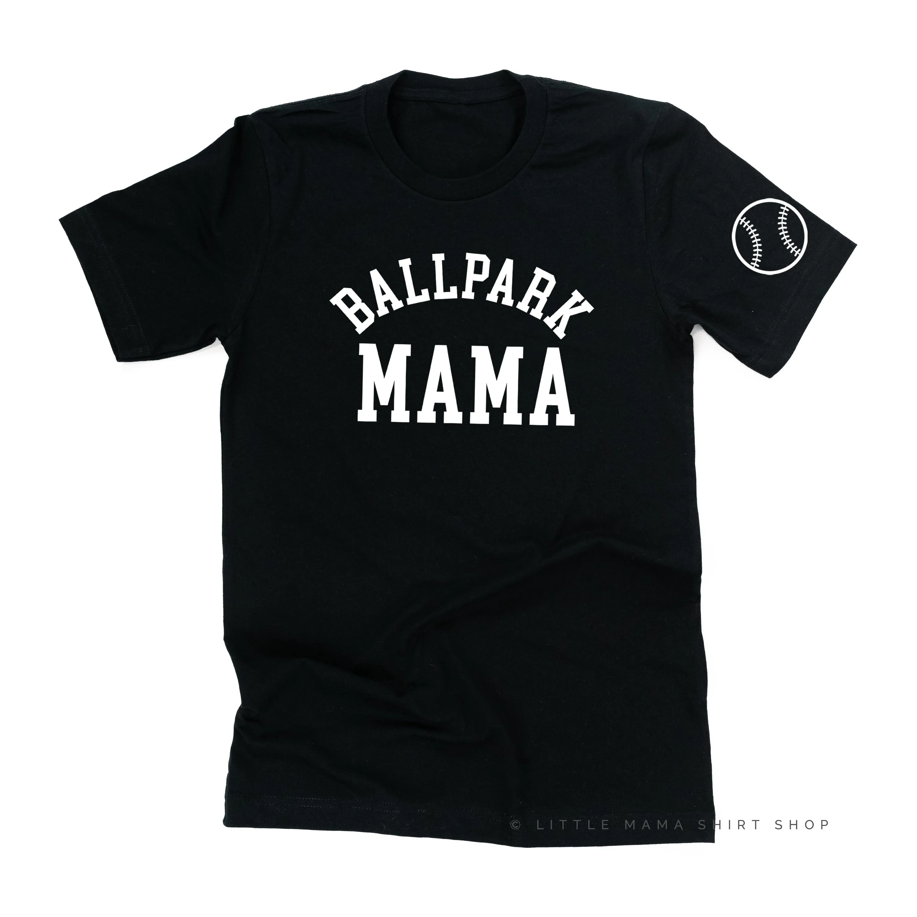 Ballpark Mama - Baseball Detail on Sleeve - Unisex Tee
