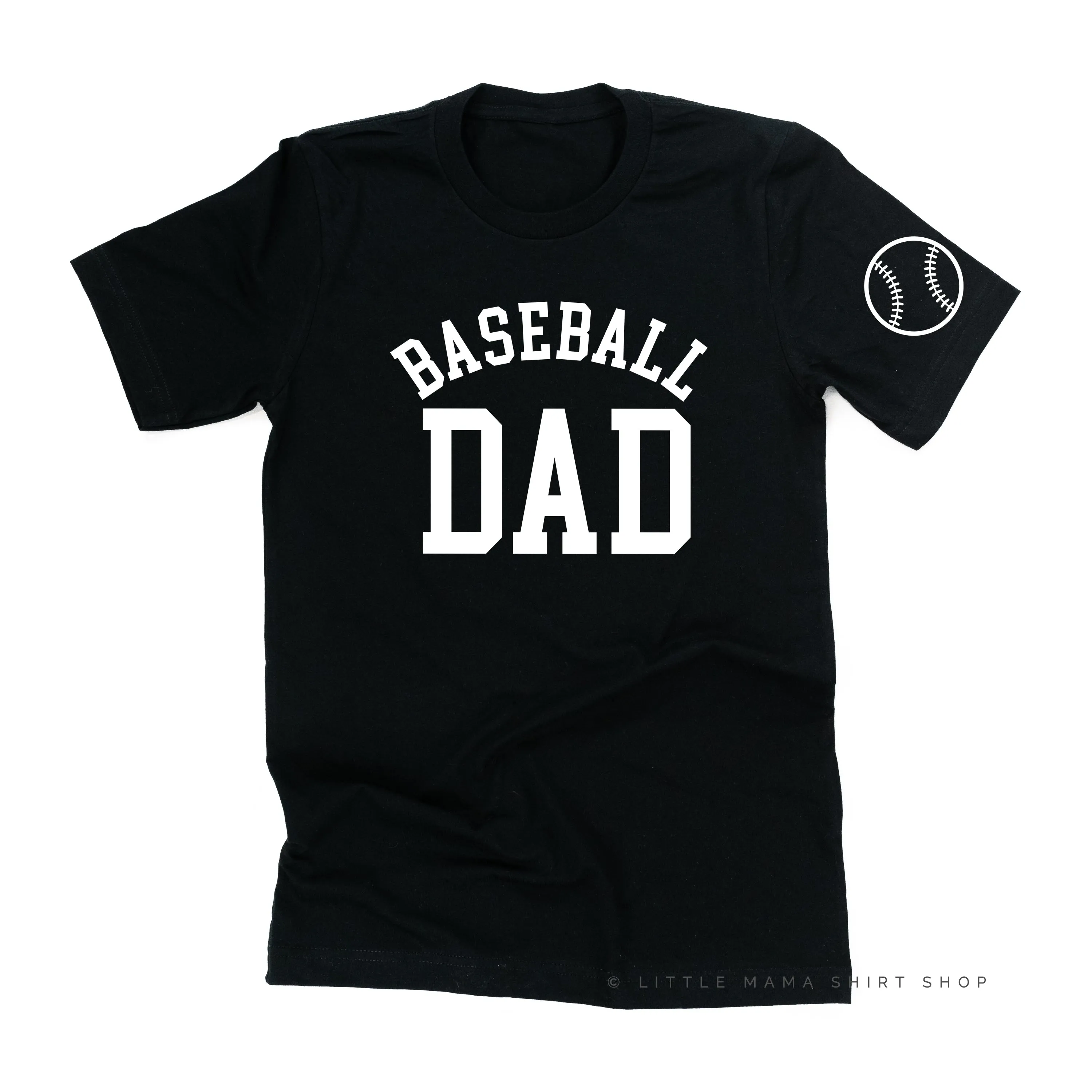 Baseball Dad - Baseball Detail on Sleeve - Unisex Tee