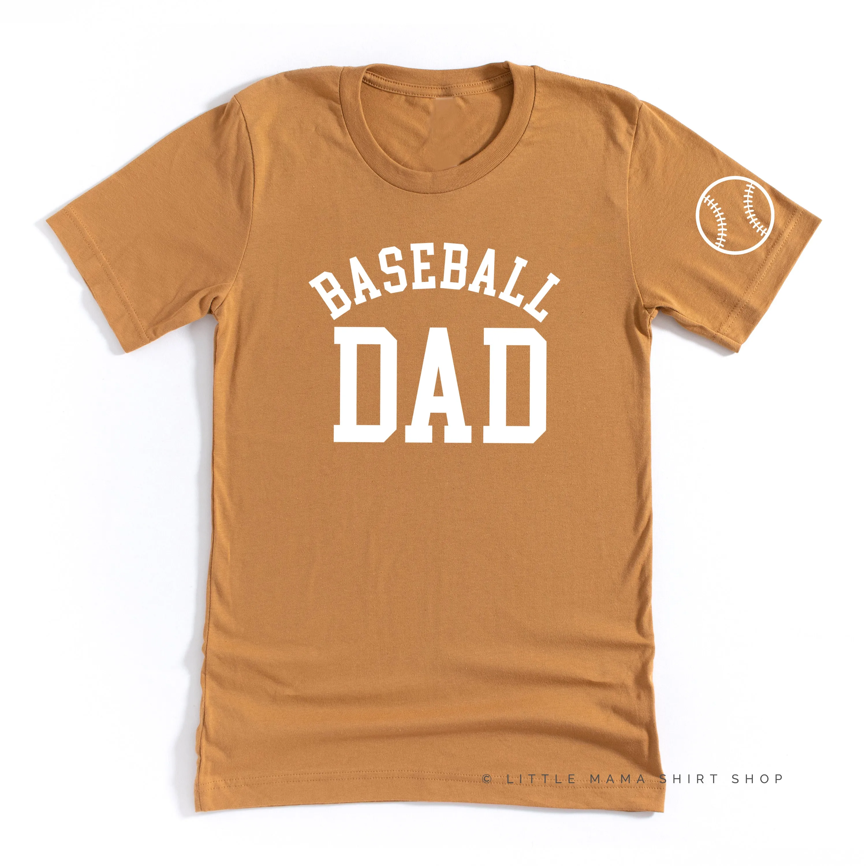 Baseball Dad - Baseball Detail on Sleeve - Unisex Tee