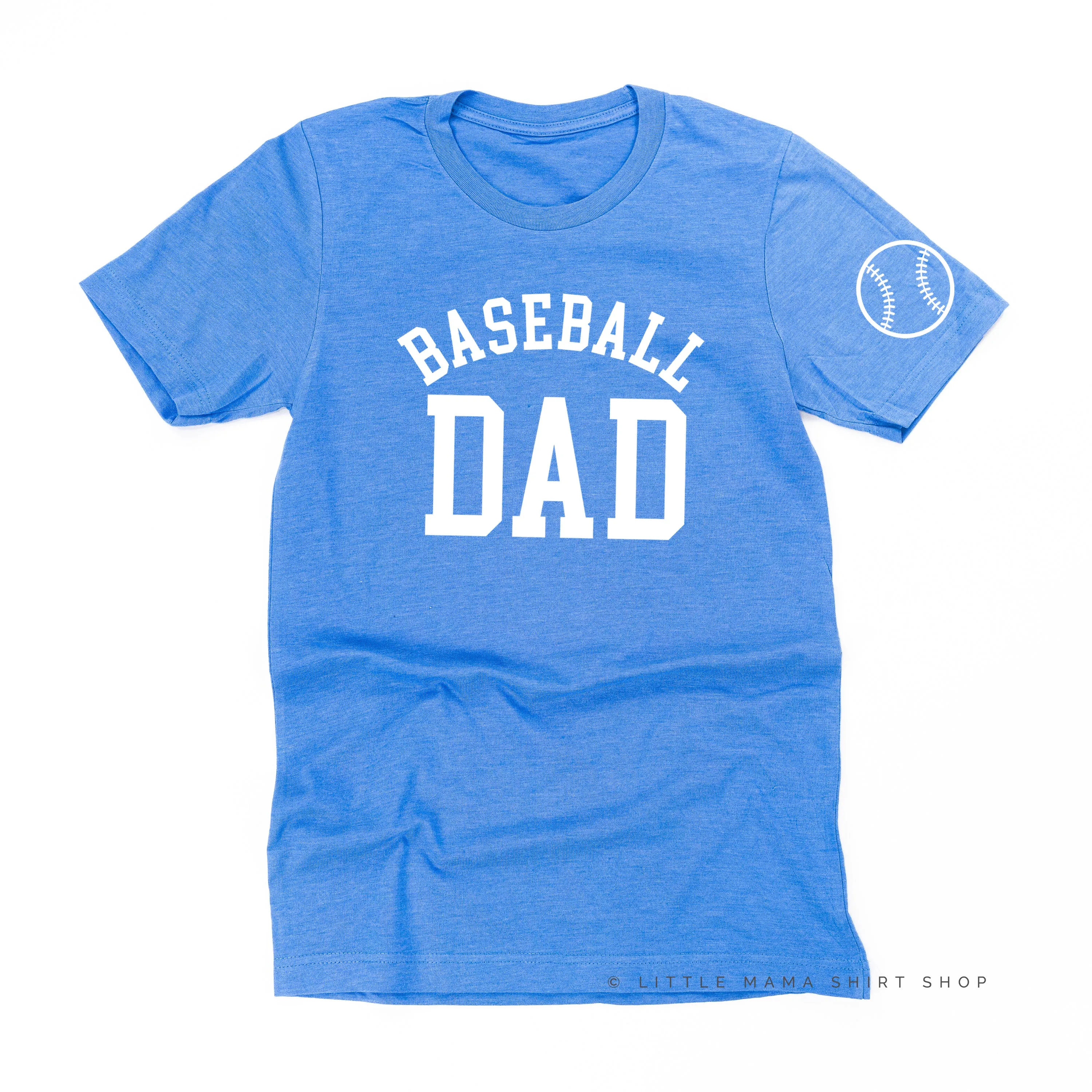 Baseball Dad - Baseball Detail on Sleeve - Unisex Tee
