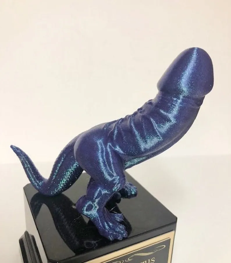 Baseball Trophy Penis Loser Trophy Funny Dick Trophy COLOR SHIFT Dickasaurus Award Mature You're A Dick Fantasy Baseball League LOSER Last