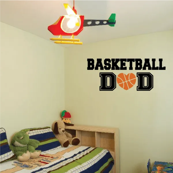Basketball Heart Dad Decal