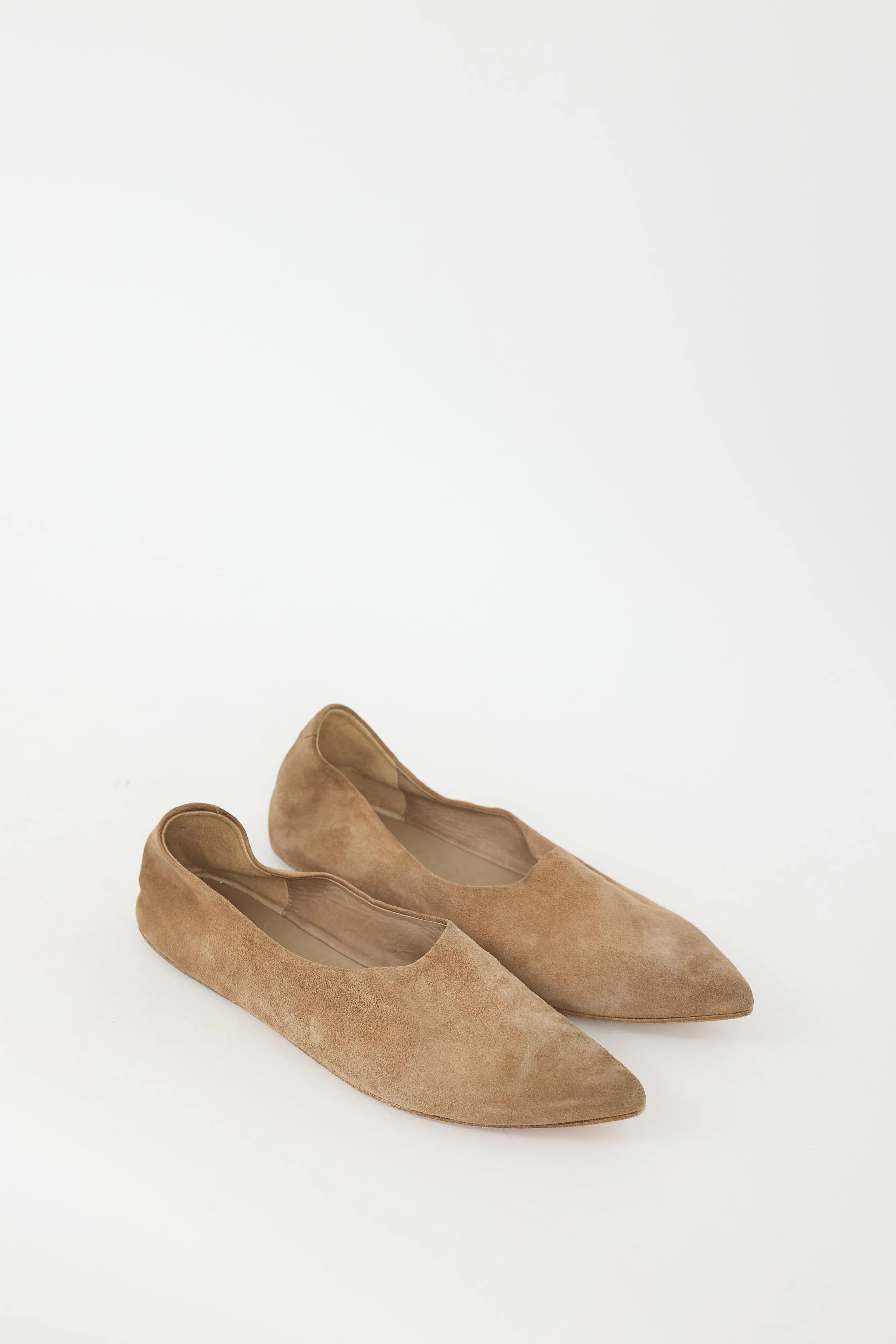 Beige Suede Coltellaccio Flat