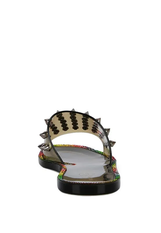 Bolly Punk Stud Clear Jelly Flats