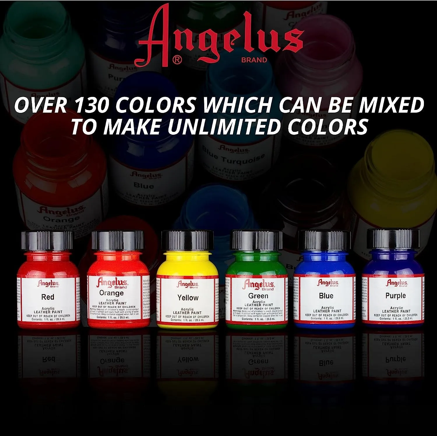 Brand Acrylic Leather Paint Waterproof 4Oz - Flat Black & Flat White Duo