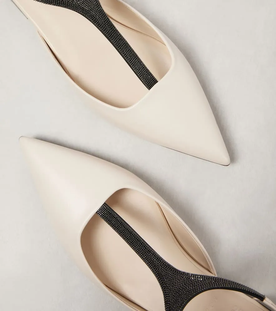 Brunello Cucinelli Monili leather flats