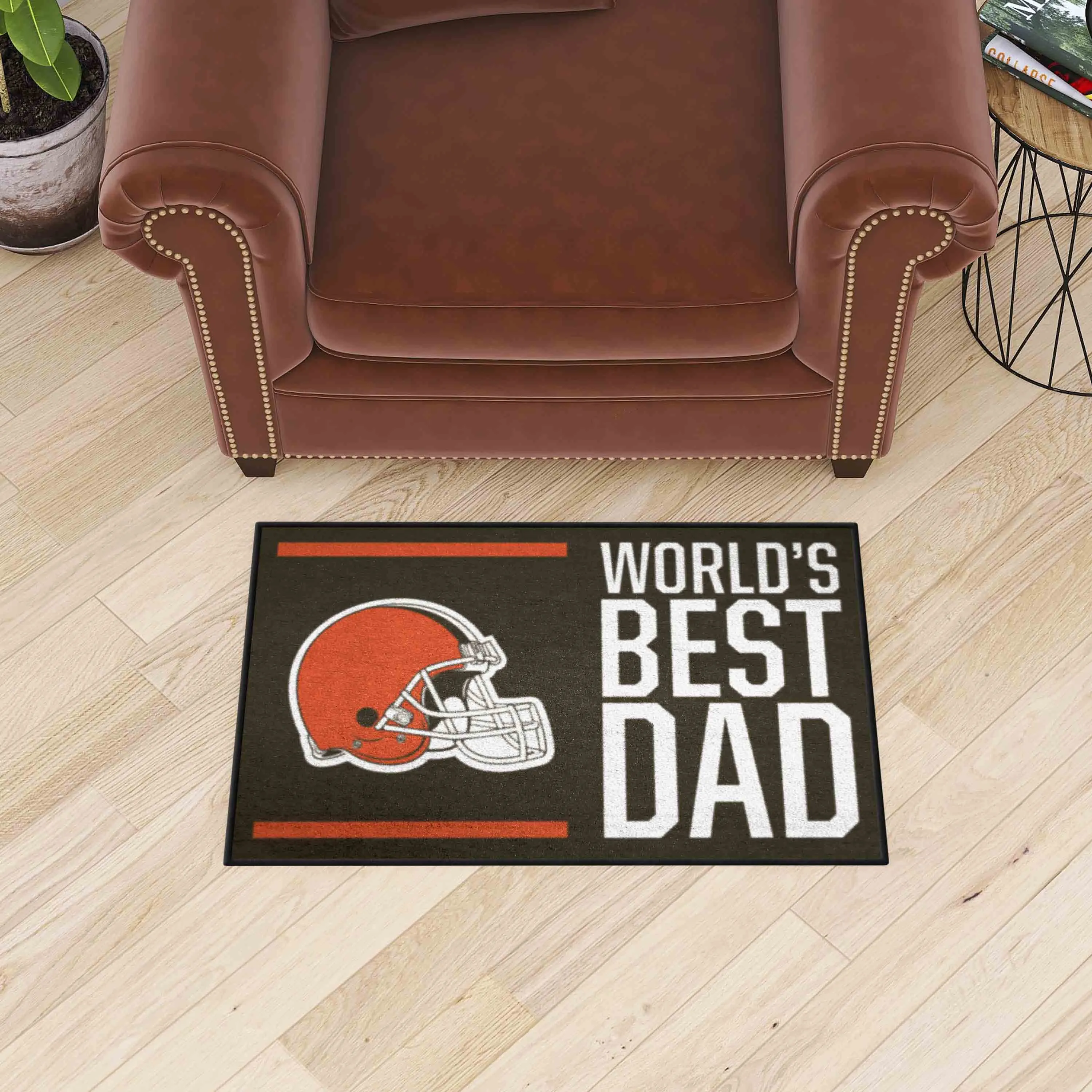 Cleveland Browns Starter Mat Accent Rug - 19in. x 30in. World's Best Dad Starter Mat