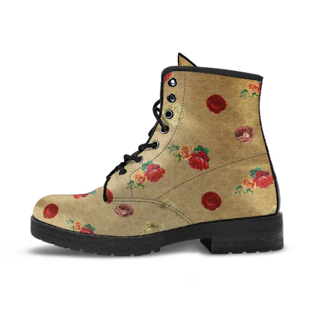 Combat Boots - Vintage Style Country | Boho Shoes, Handmade Lace Up Boots, Vegan Leather Lace Up Boots Women, Women's Boots