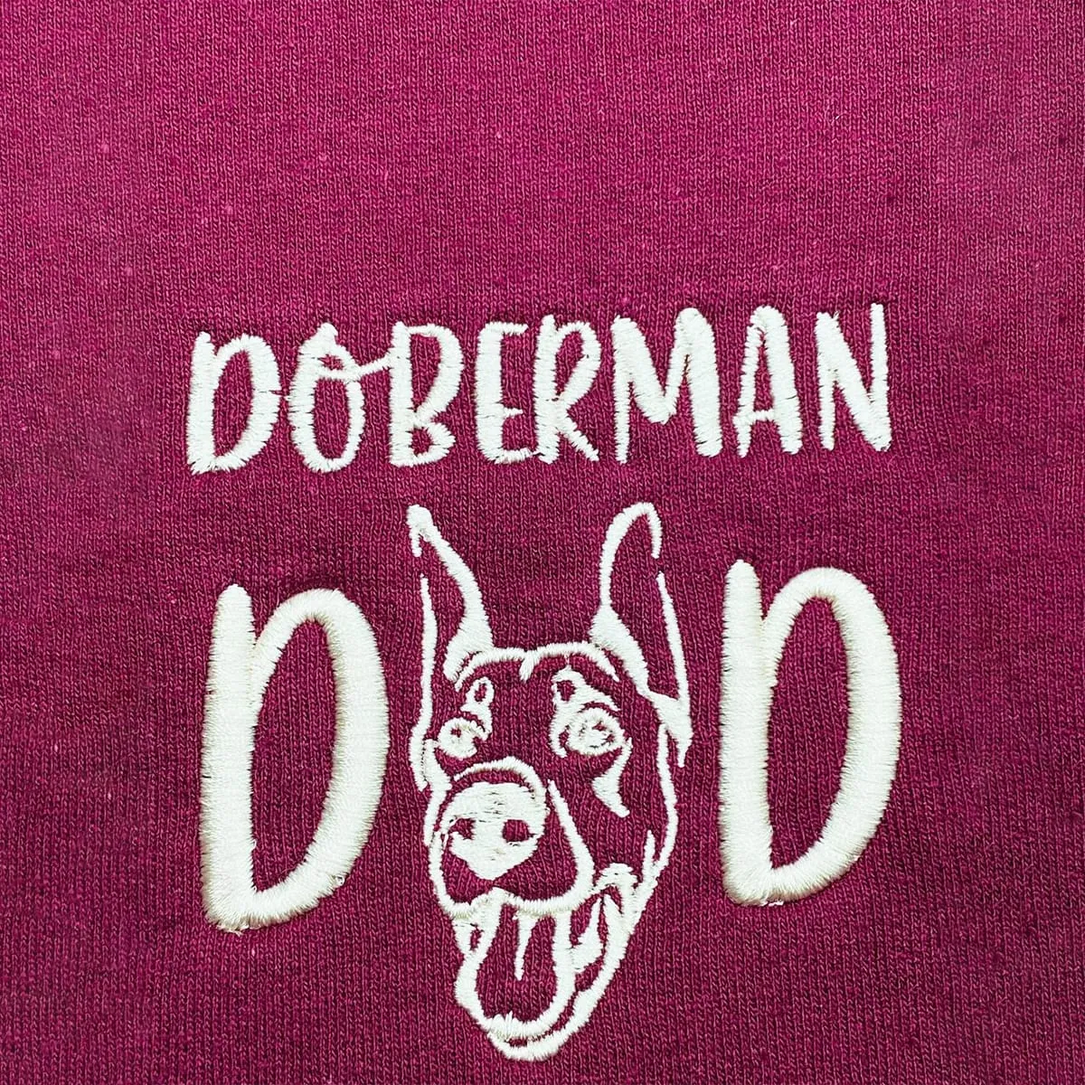 Custom Doberman Dog Dad Embroidered Polo Shirt, Personalized Polo Shirt with Dog Name, Unique Gifts For Doberman Lovers