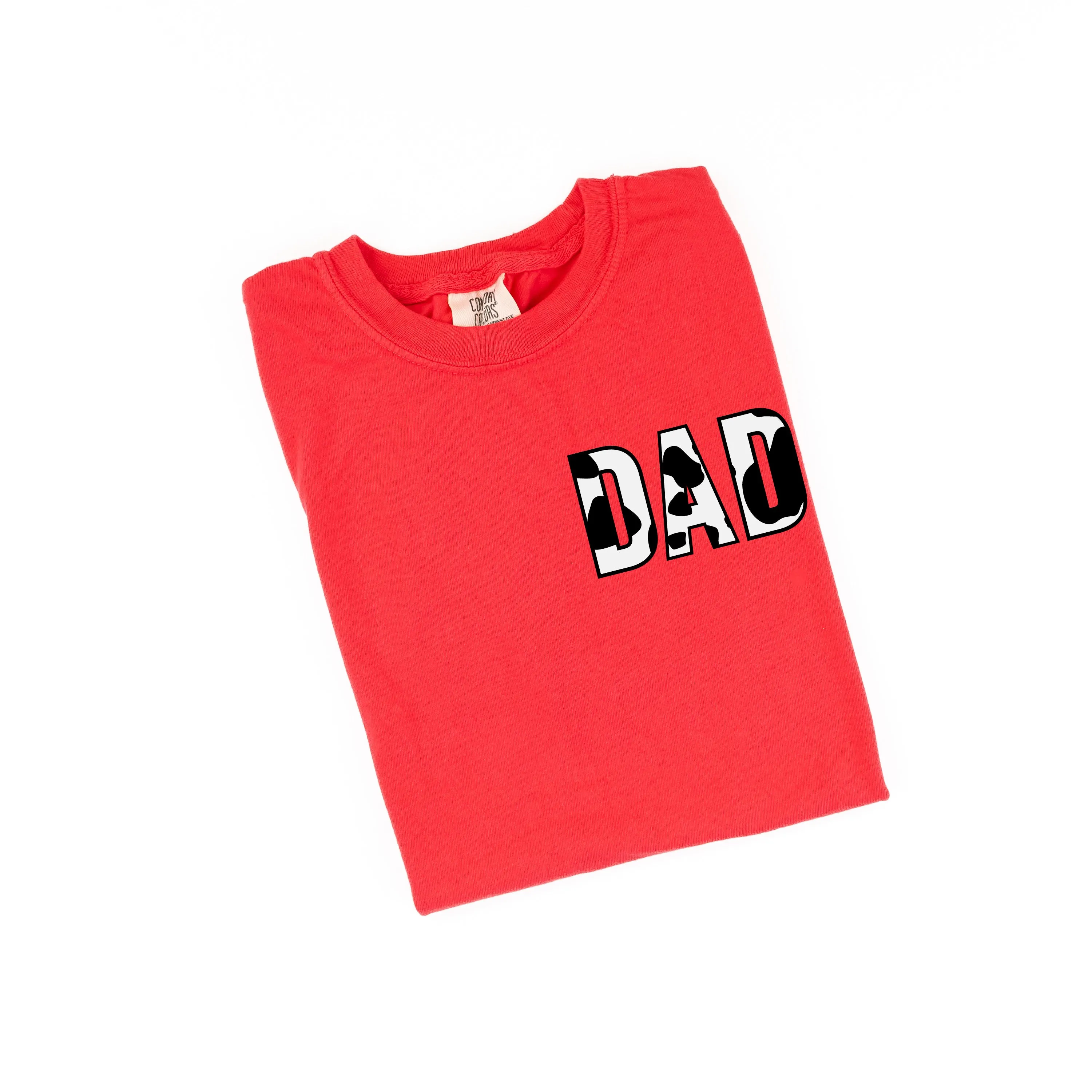 DAD - Cow Print - SHORT SLEEVE COMFORT COLORS TEE