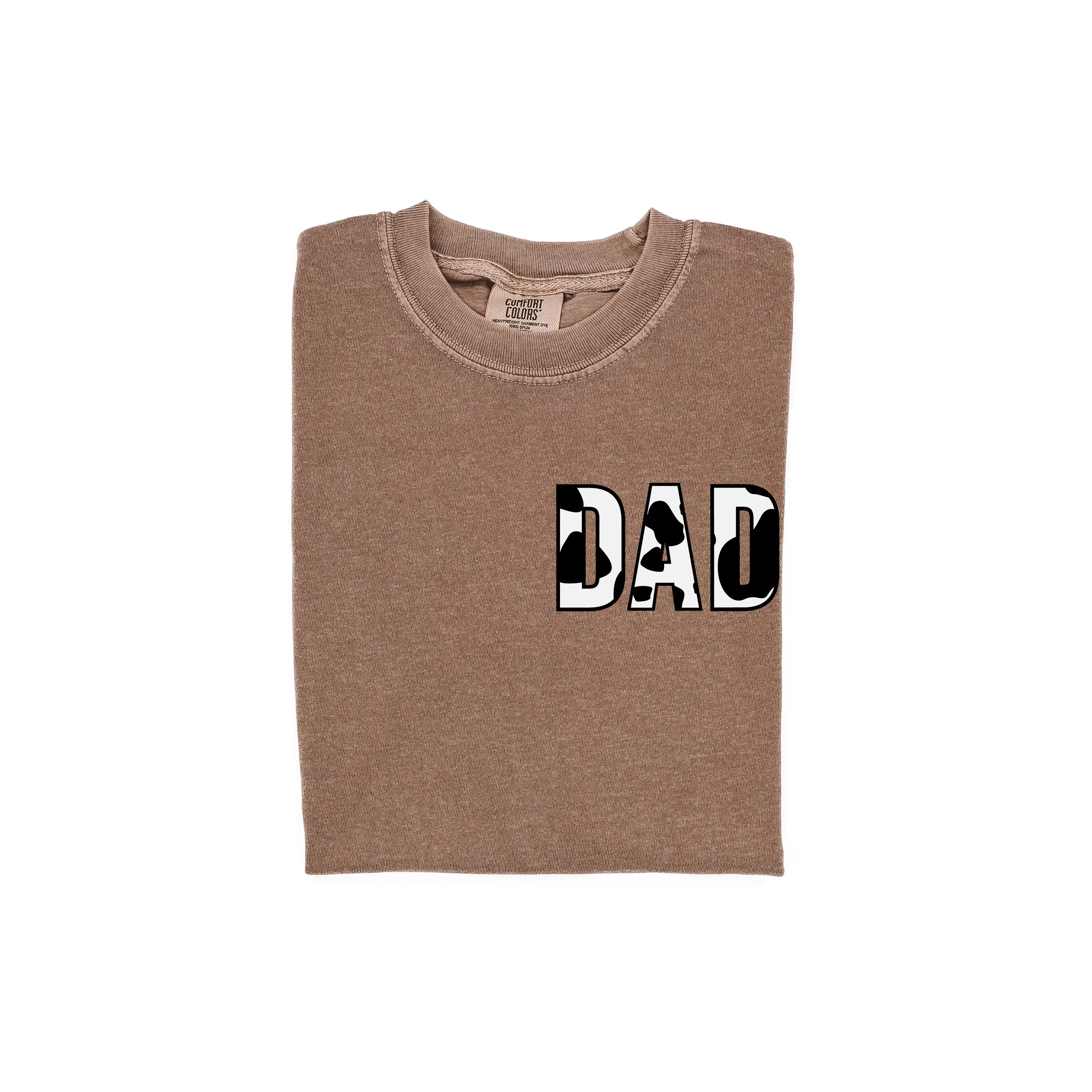 DAD - Cow Print - SHORT SLEEVE COMFORT COLORS TEE