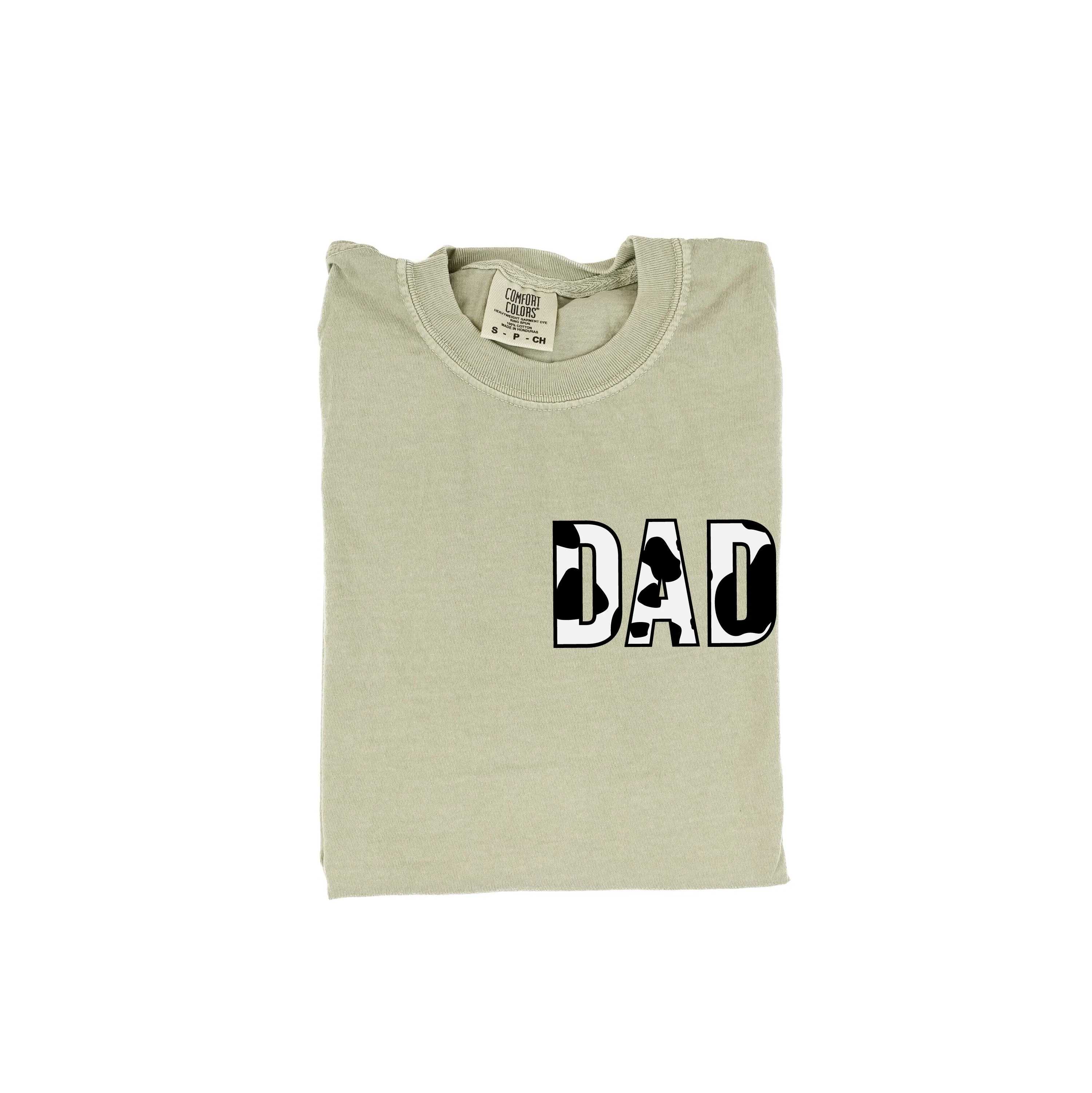DAD - Cow Print - SHORT SLEEVE COMFORT COLORS TEE