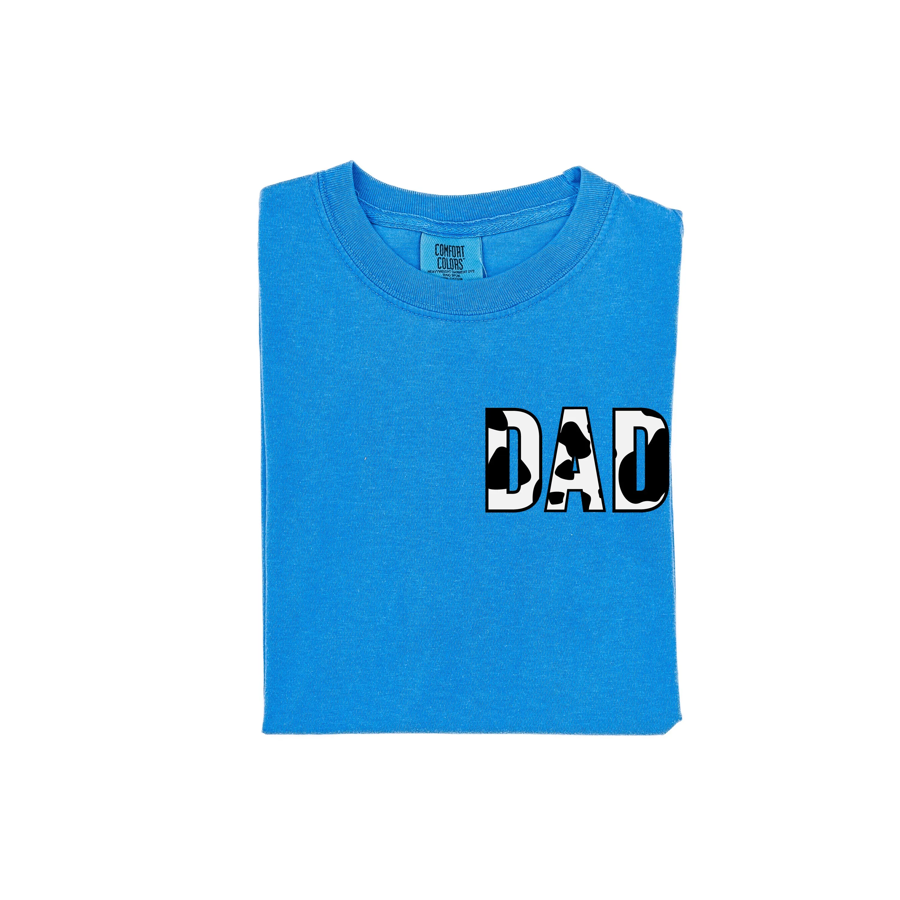 DAD - Cow Print - SHORT SLEEVE COMFORT COLORS TEE