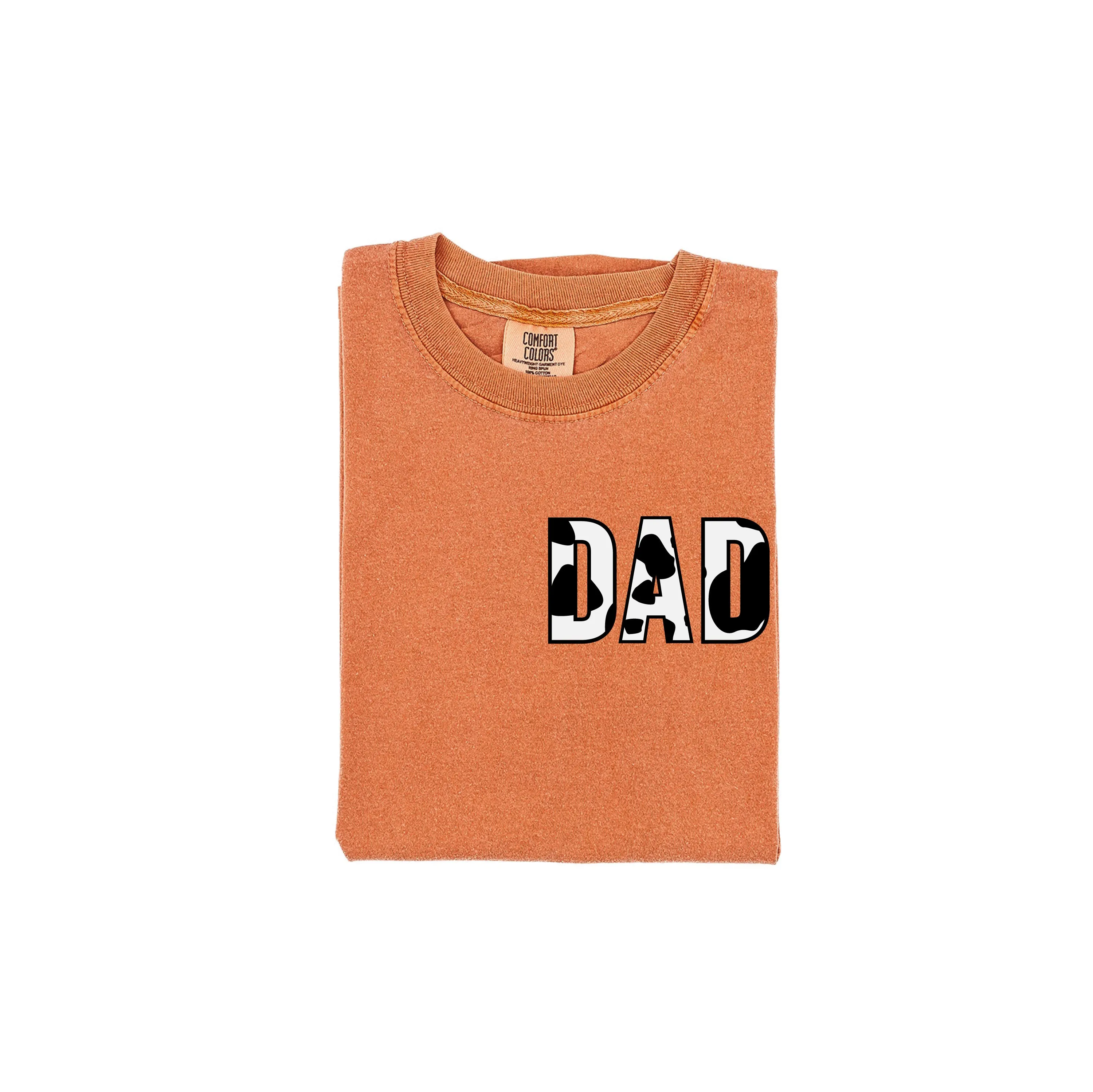 DAD - Cow Print - SHORT SLEEVE COMFORT COLORS TEE