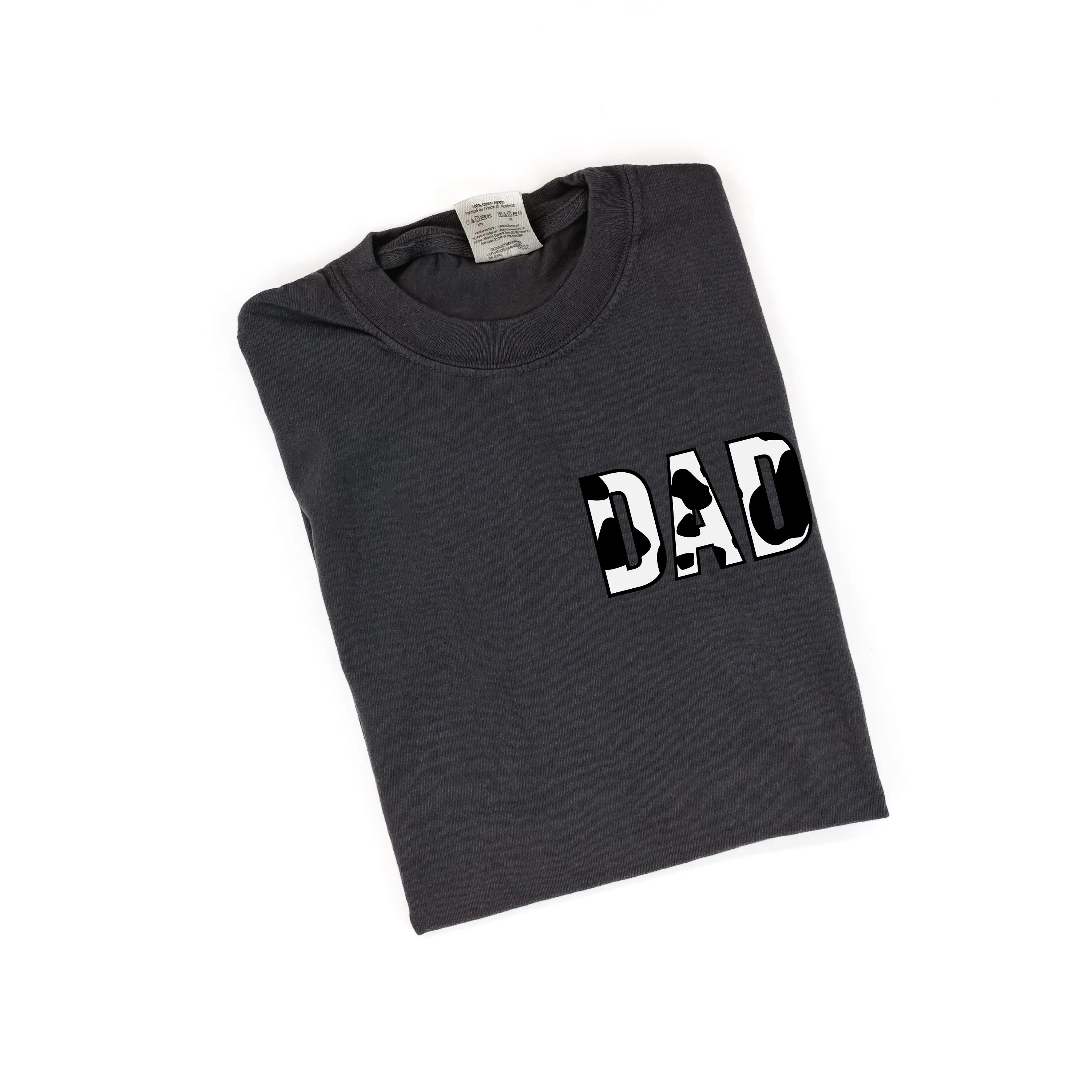DAD - Cow Print - SHORT SLEEVE COMFORT COLORS TEE