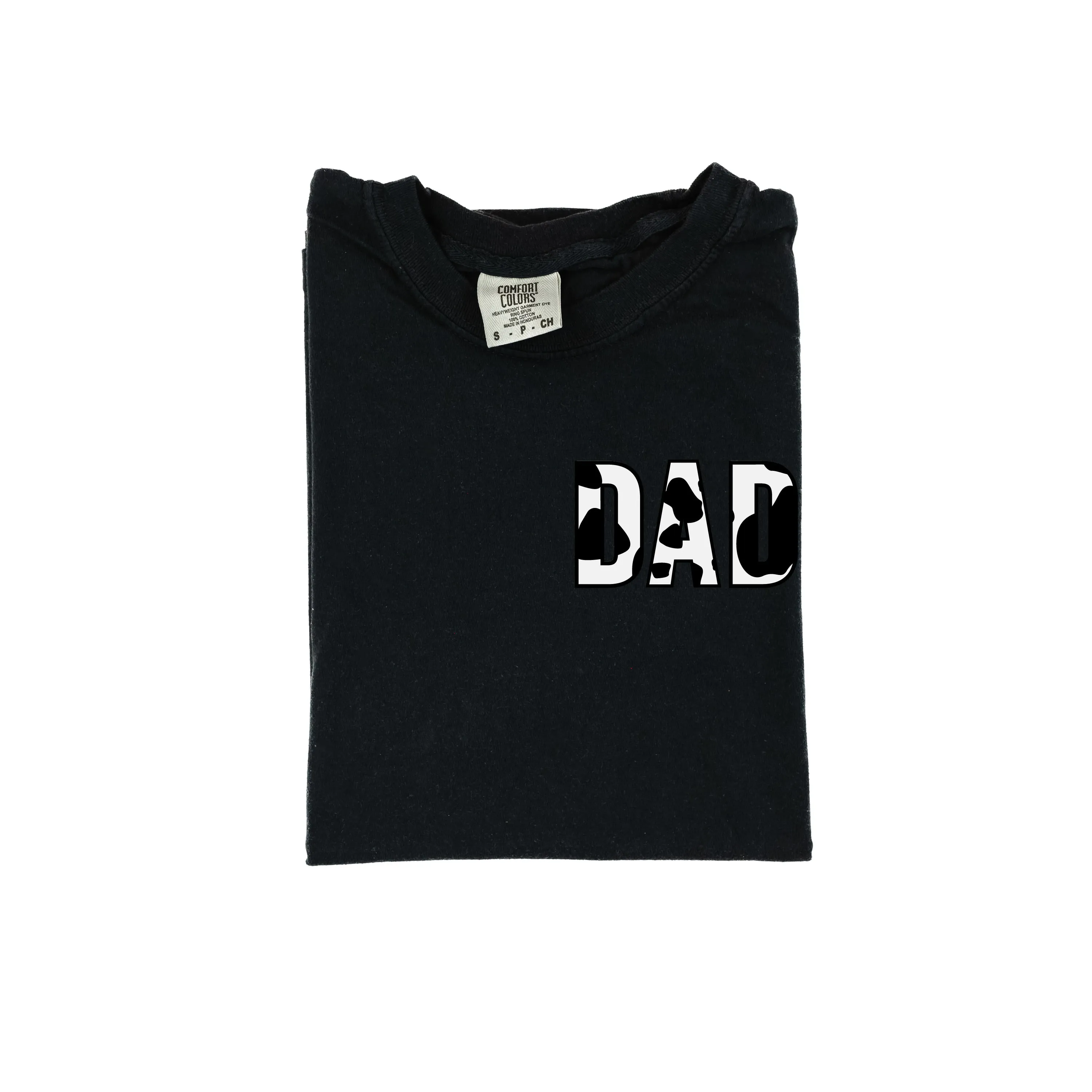 DAD - Cow Print - SHORT SLEEVE COMFORT COLORS TEE
