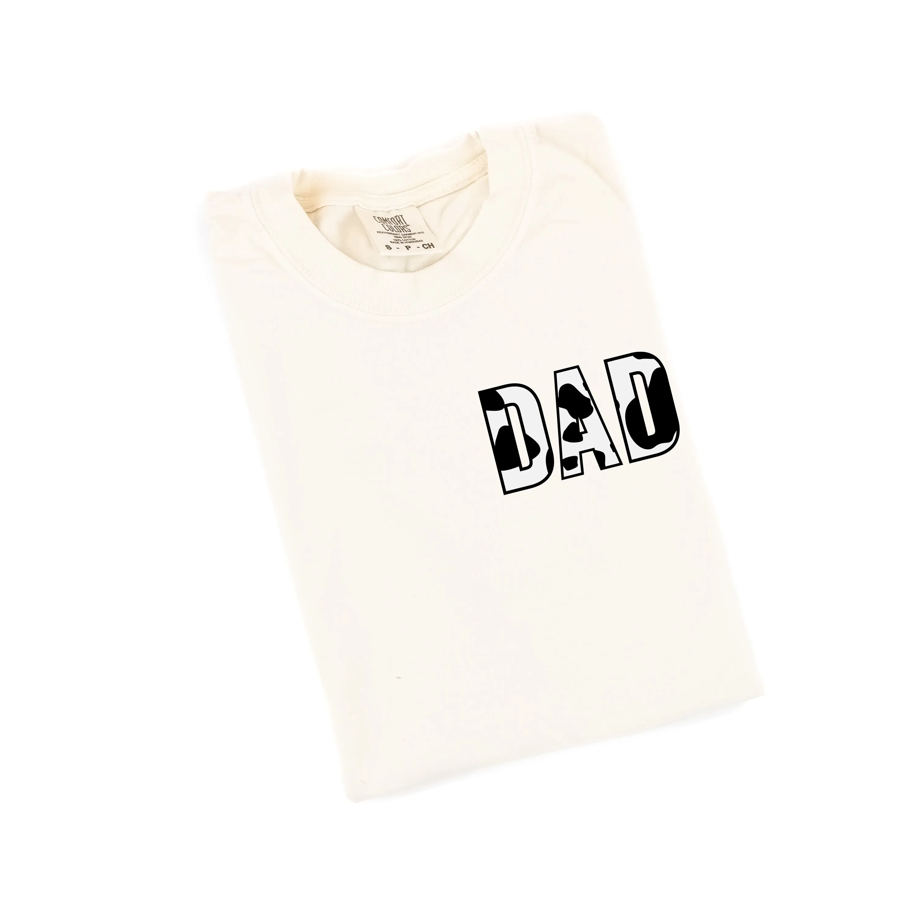 DAD - Cow Print - SHORT SLEEVE COMFORT COLORS TEE