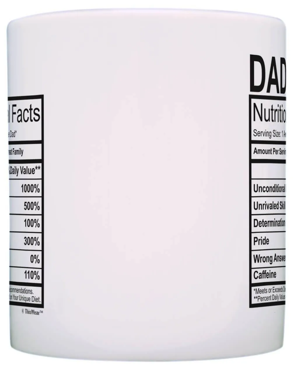 Dad Nutritional Facts Mug