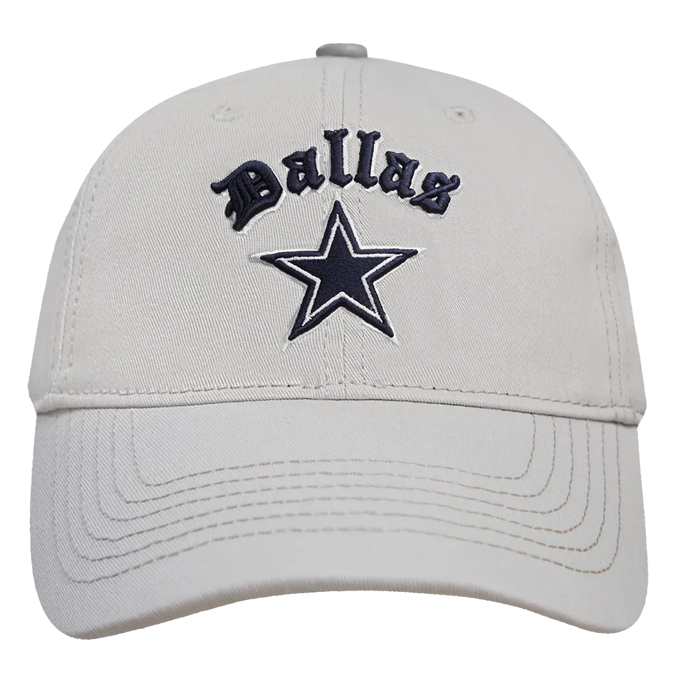 DALLAS COWBOYS OLD ENGLISH DAD HAT (GRAY)