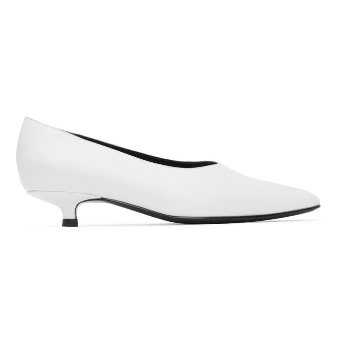 Dorateymur White Cigarette Closed Heels