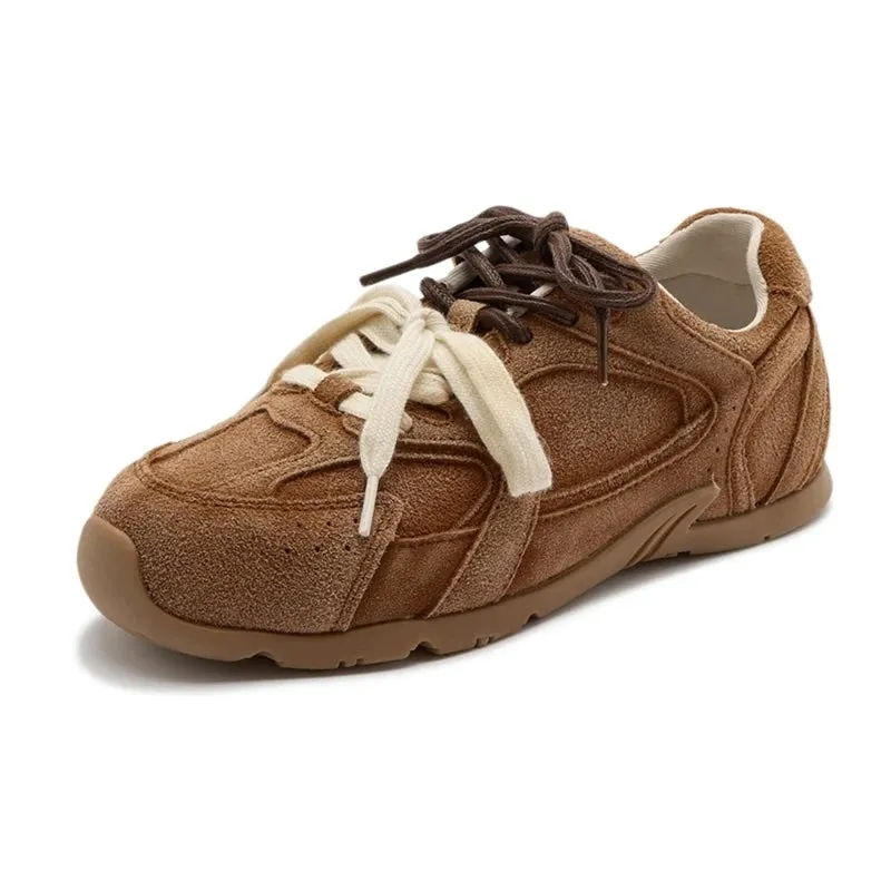Ellka Suede Retro Multi-Color Lace Trainer Sneakers
