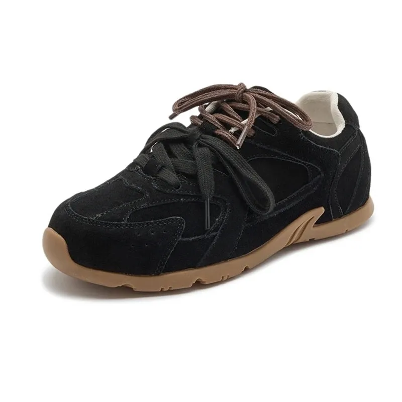 Ellka Suede Retro Multi-Color Lace Trainer Sneakers