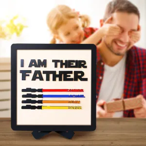 Gift For Dad Personalised Light Saber I Am Their Father Wooden Sign