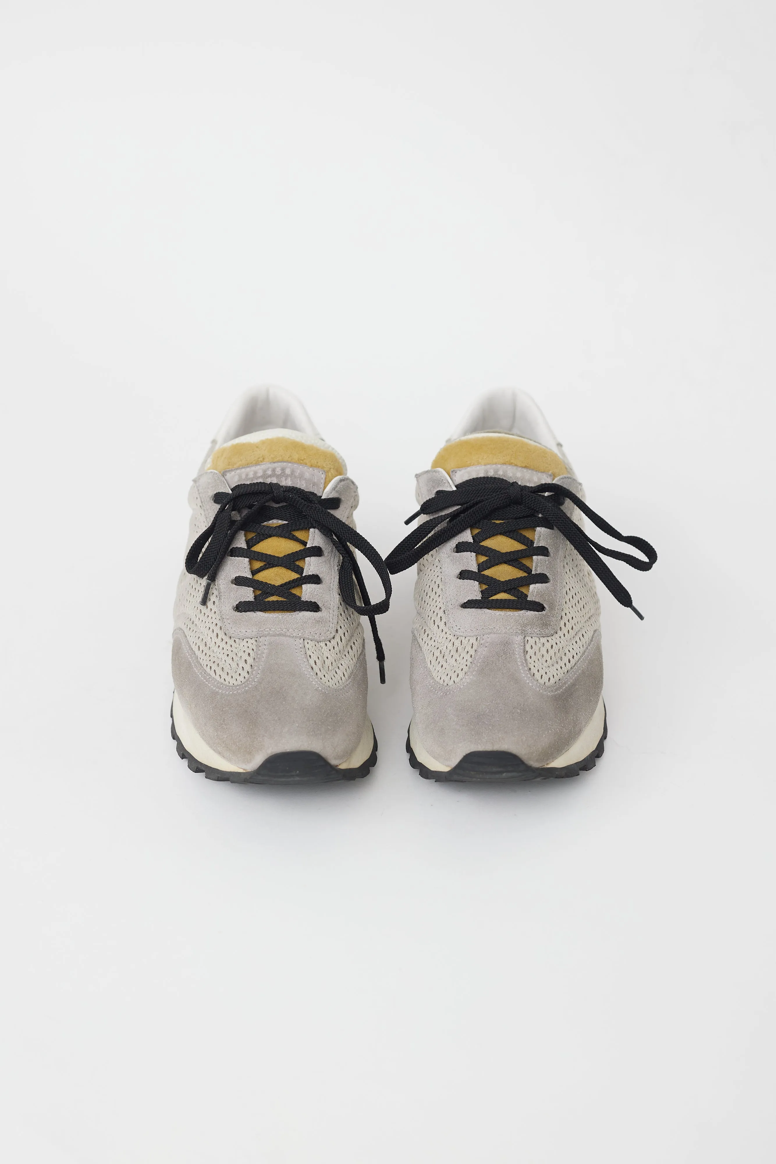 Grey Suede Mesh Runner Sneaker