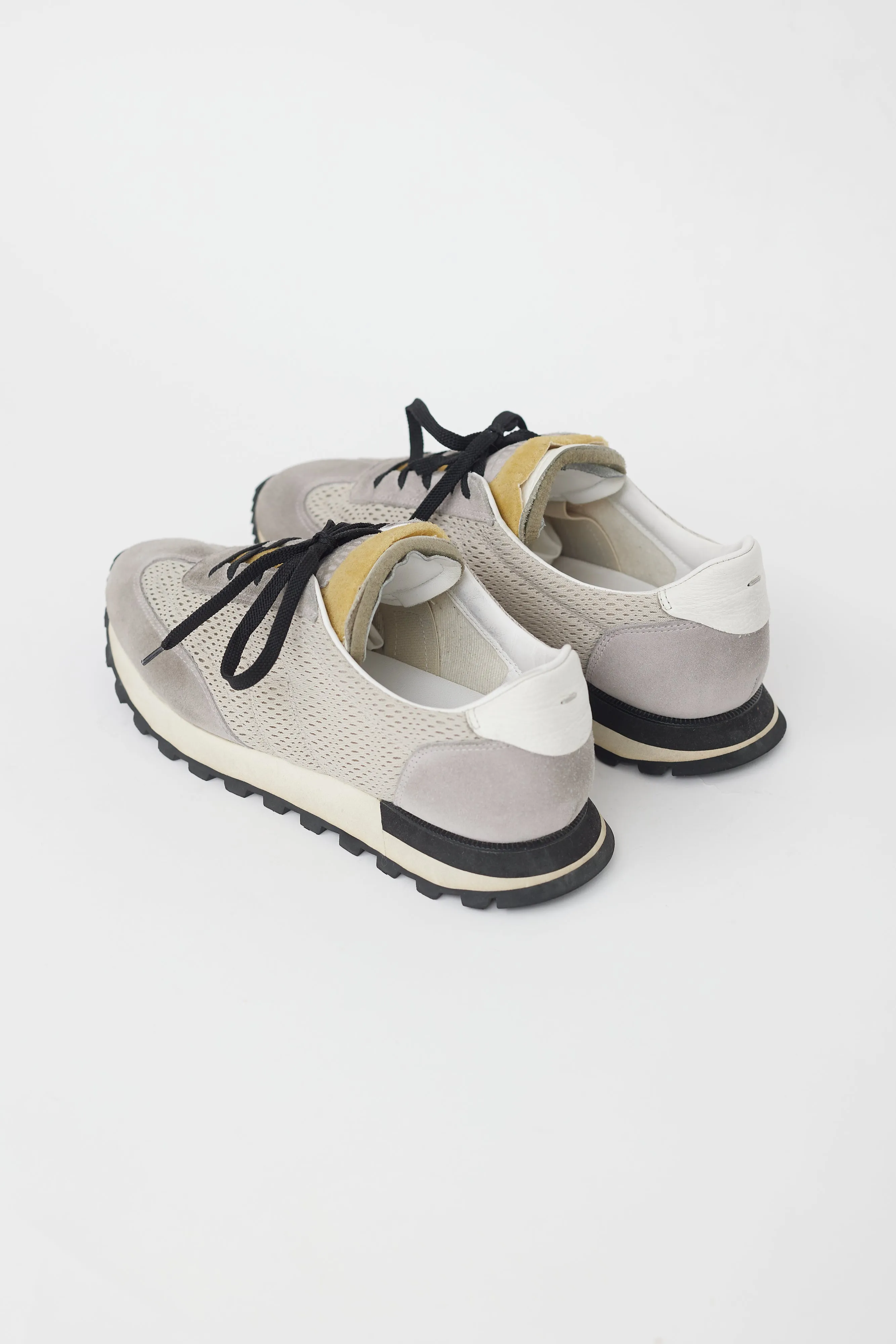 Grey Suede Mesh Runner Sneaker