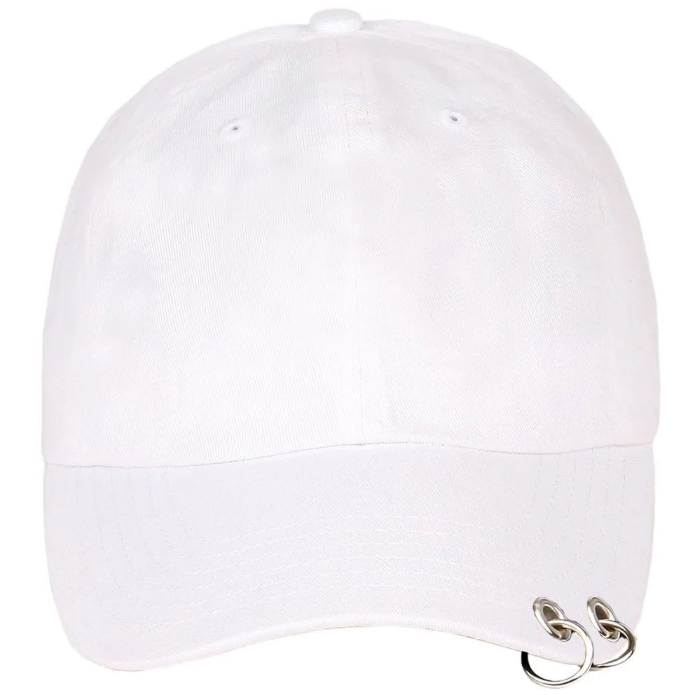 Grommet and Ring on Unstructured Dad Hat Strapback