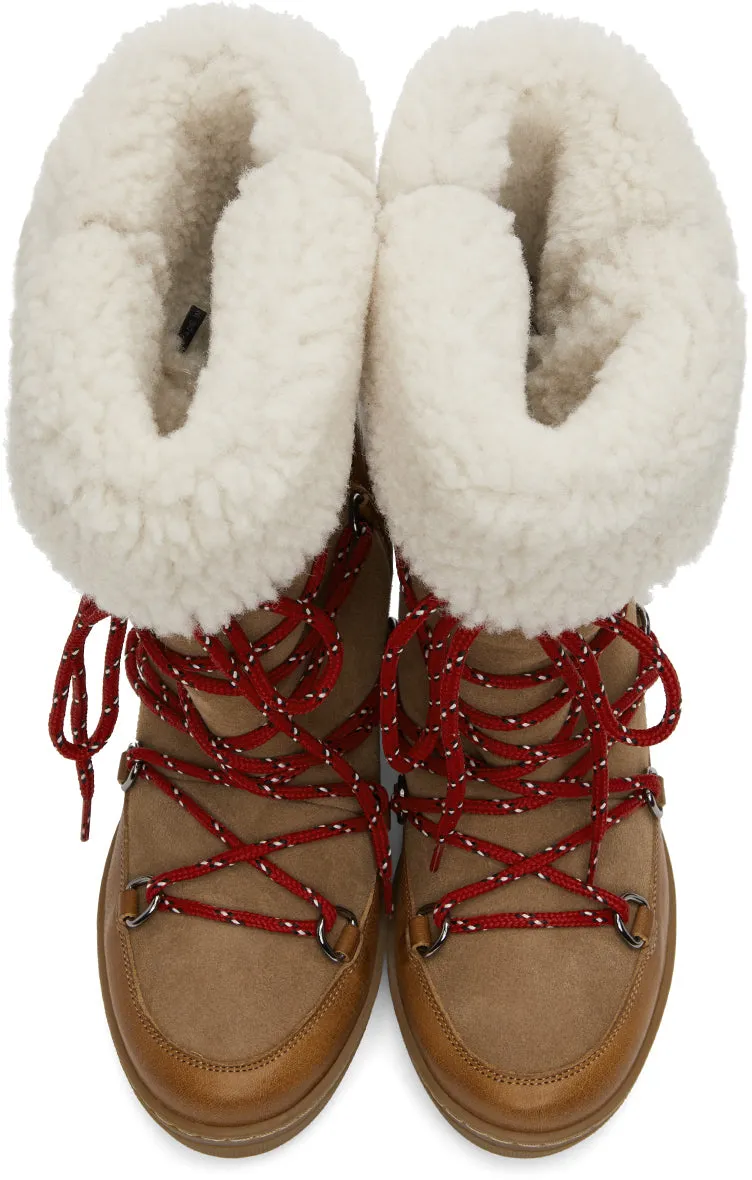 Isabel Marant Brown Shearling Nowly Boots