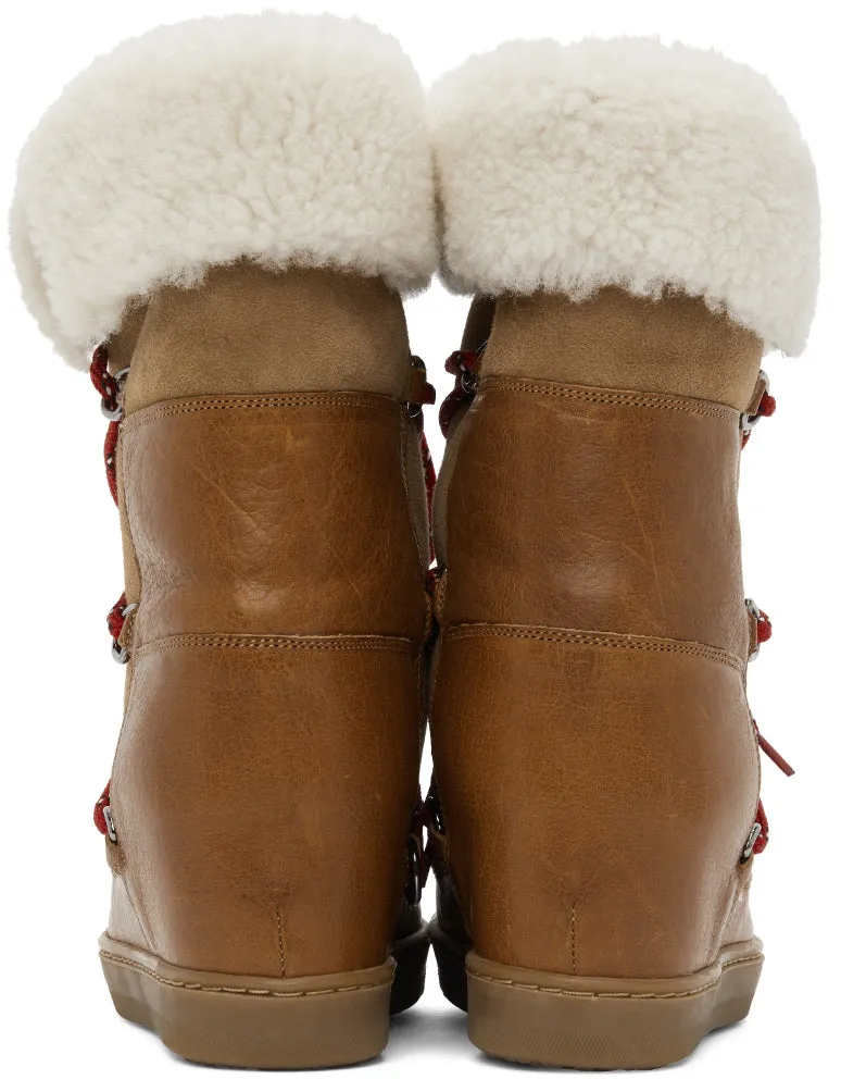 Isabel Marant Brown Shearling Nowly Boots