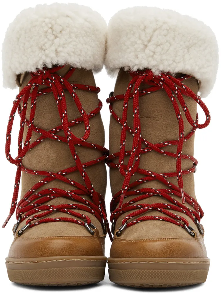 Isabel Marant Brown Shearling Nowly Boots