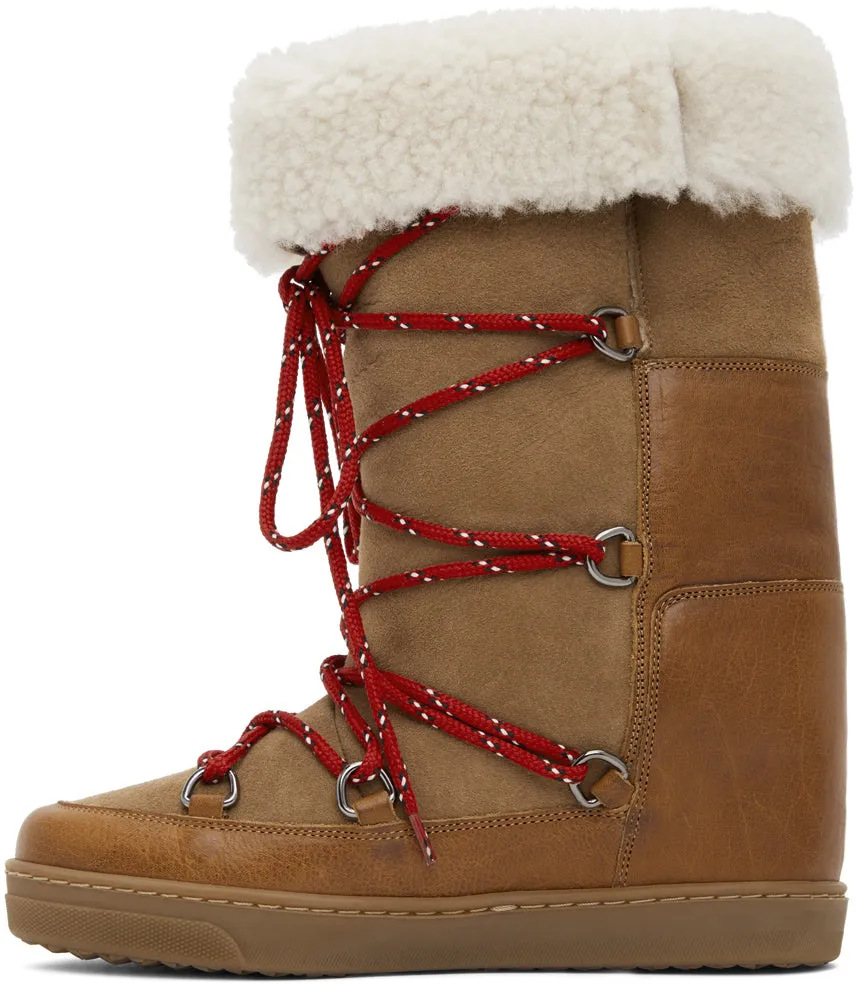 Isabel Marant Brown Shearling Nowly Boots