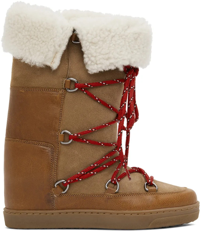 Isabel Marant Brown Shearling Nowly Boots