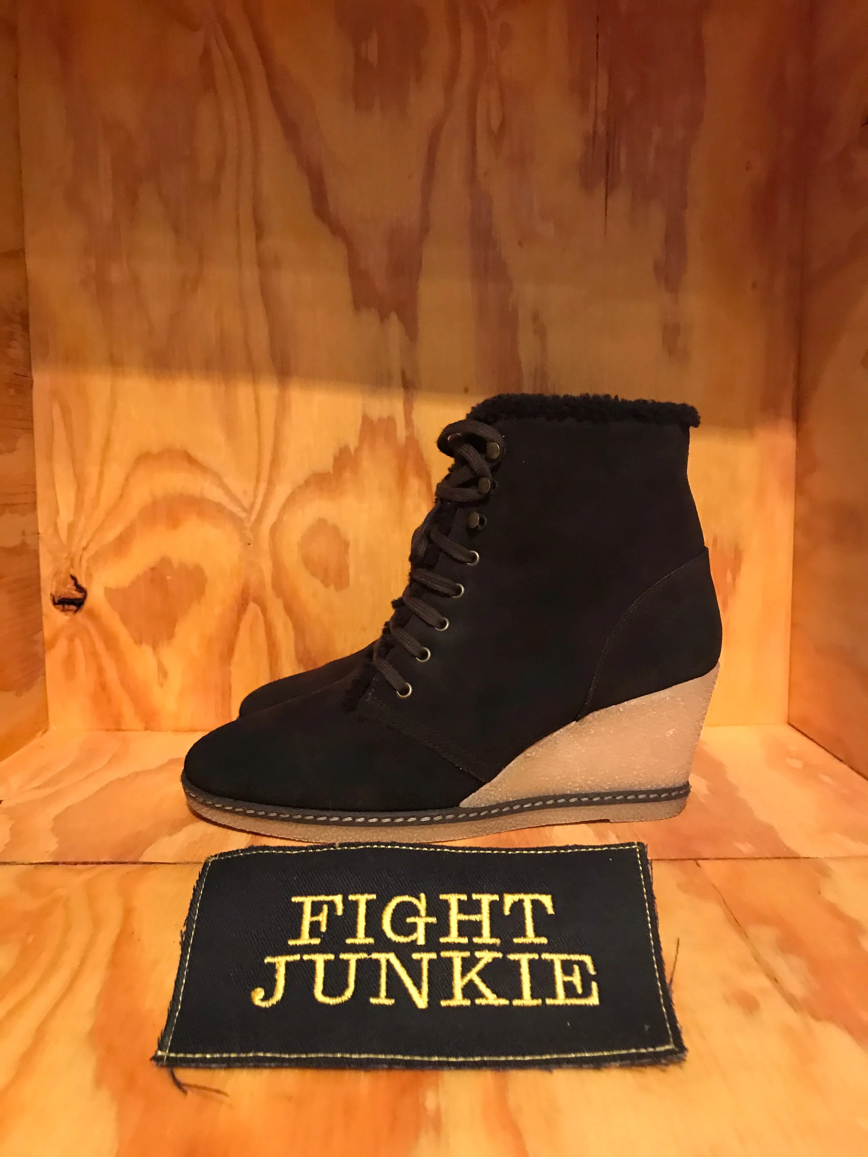 J CREW MACCALISTER Women's Size 8 Suede Wedge Shearling Boots