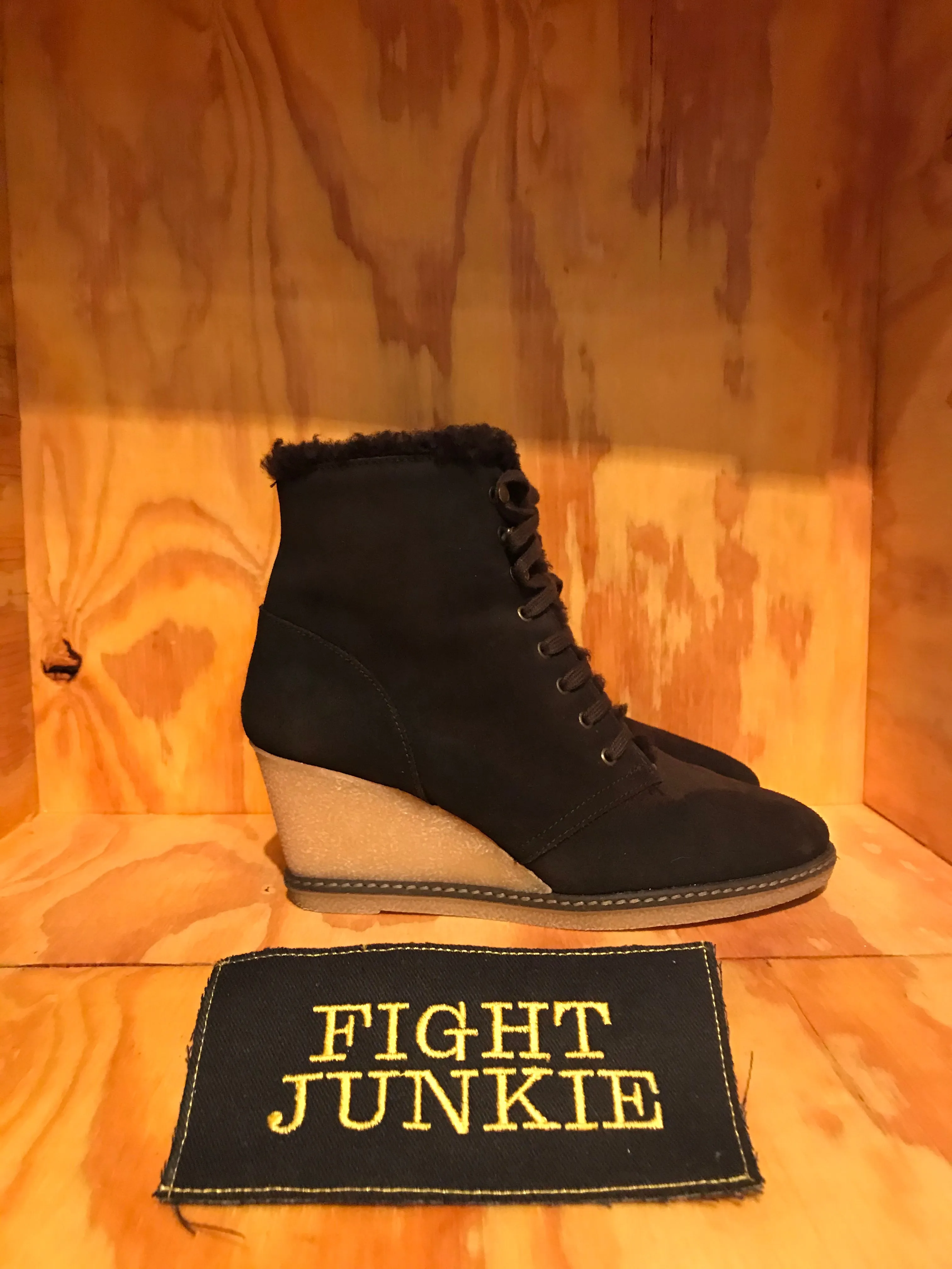 J CREW MACCALISTER Women's Size 8 Suede Wedge Shearling Boots