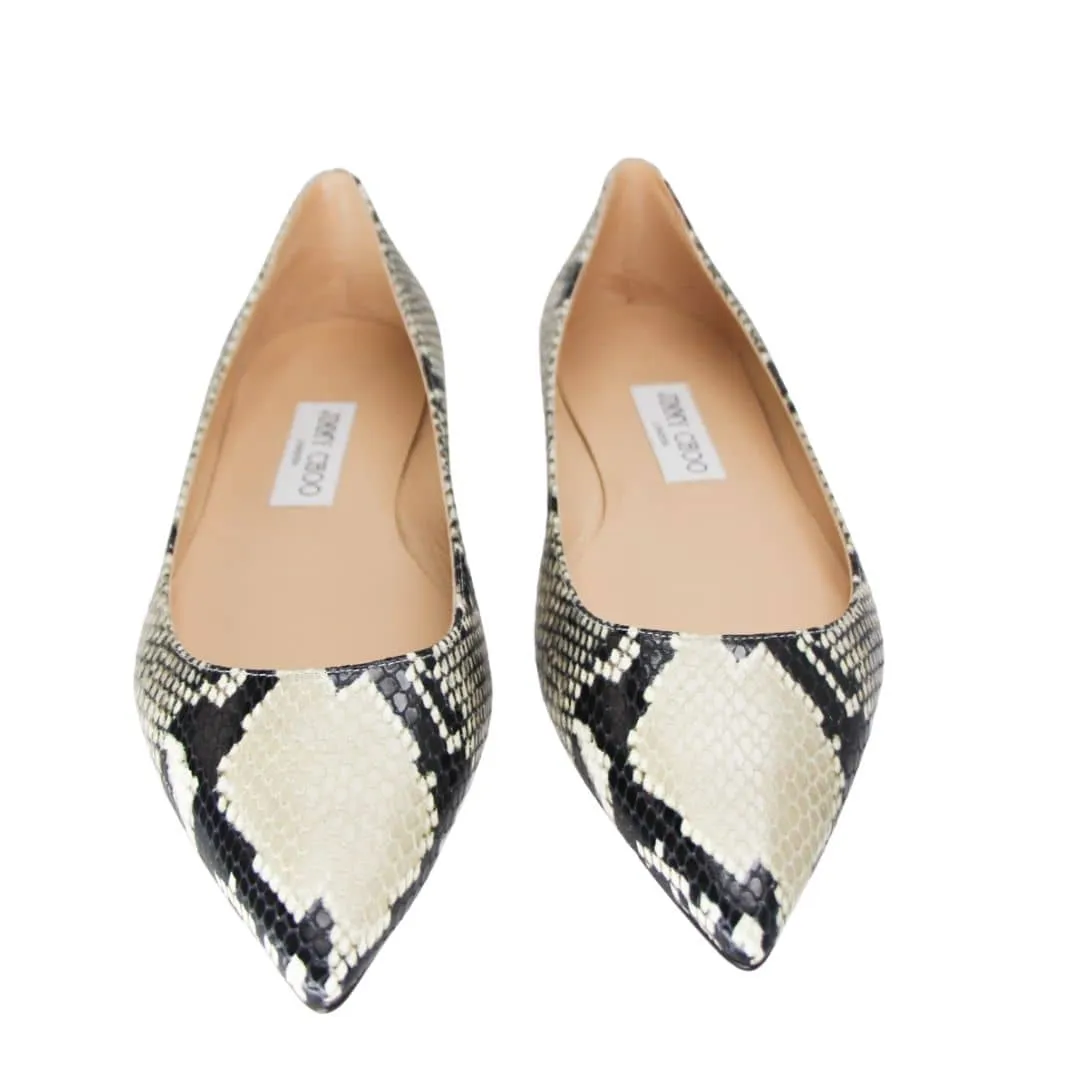 Jimmy Choo Alina flats with snake print