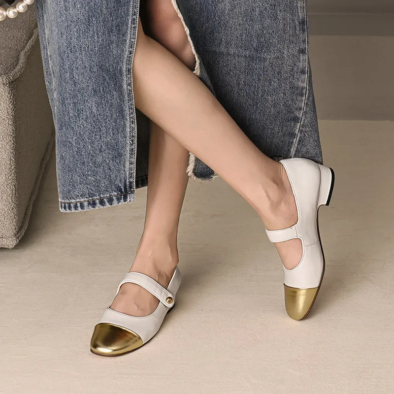 Kaia Cap Toe Flat Mary Janes
